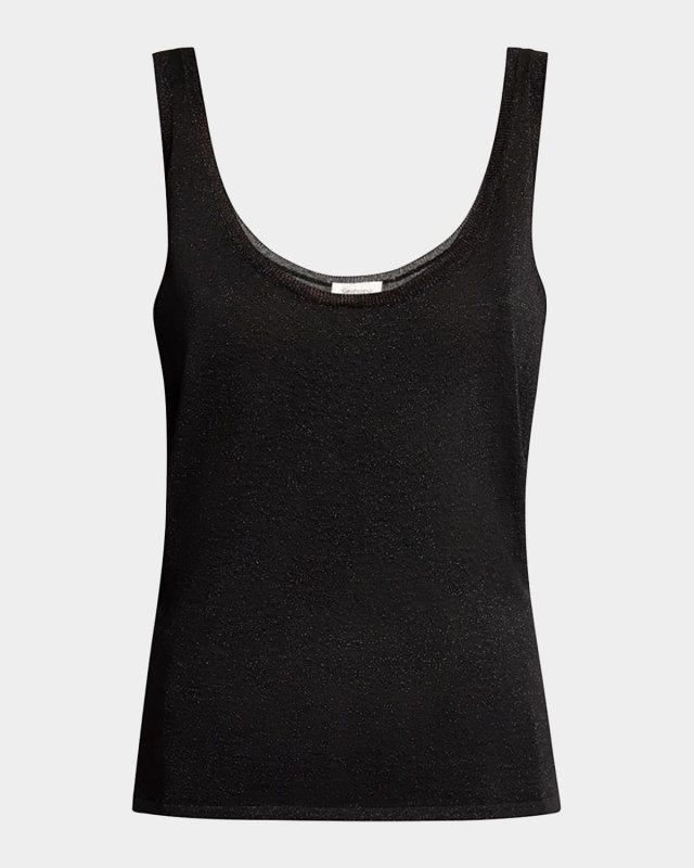 Metallic Knit Sleeveless Tank Top